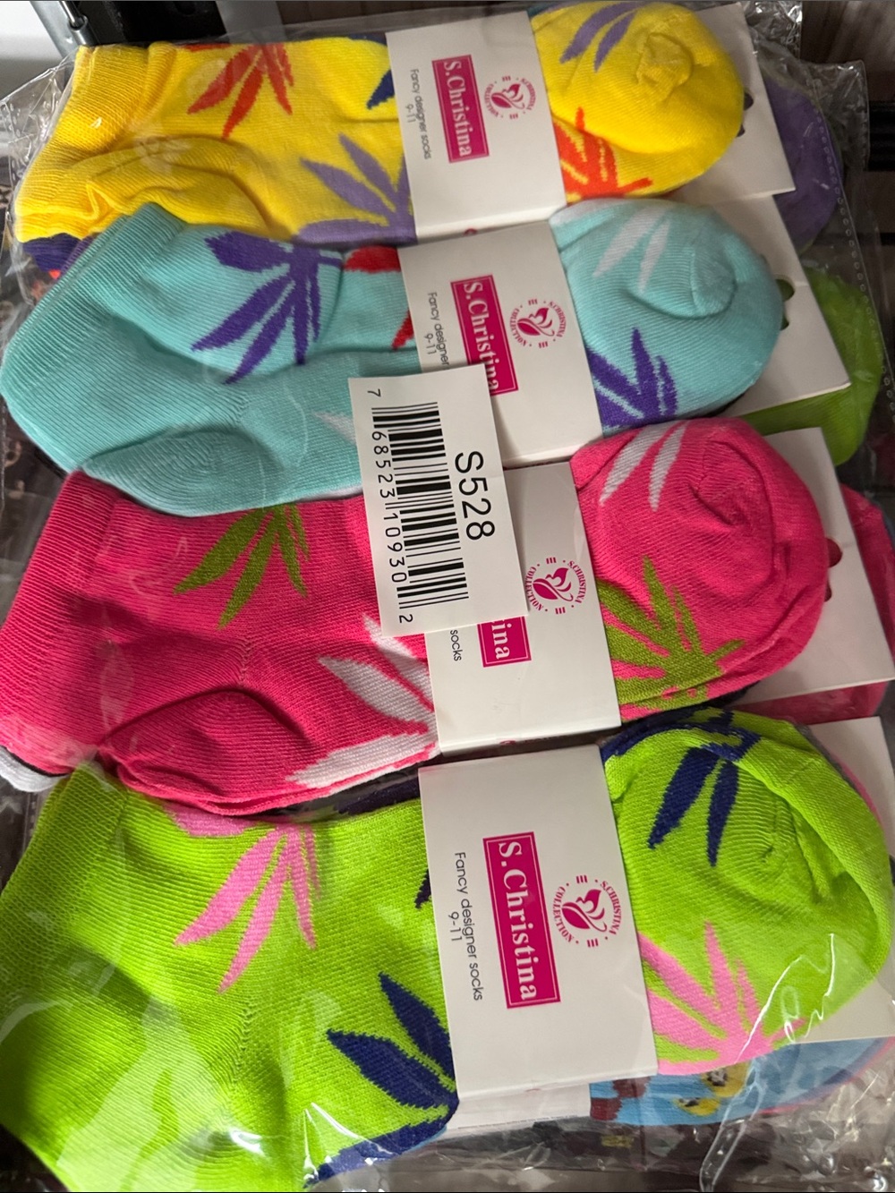 Christina Men's Assorted Bright Ankle Socks in Yellow, Aqua, Pink, Lime
